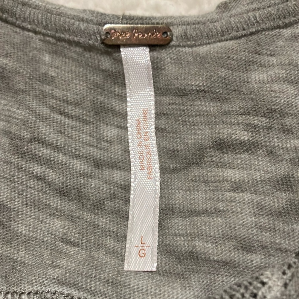 Free People Gray Asymmetrical Embellished Tank Top - Picture 2 of 8